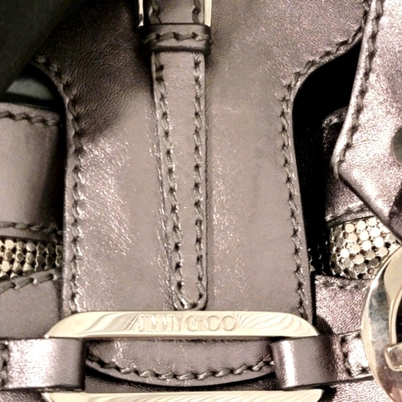 RARE JIMMY CHOO Liquid Silver Mesh Tam Tote - Picture 11 of 16